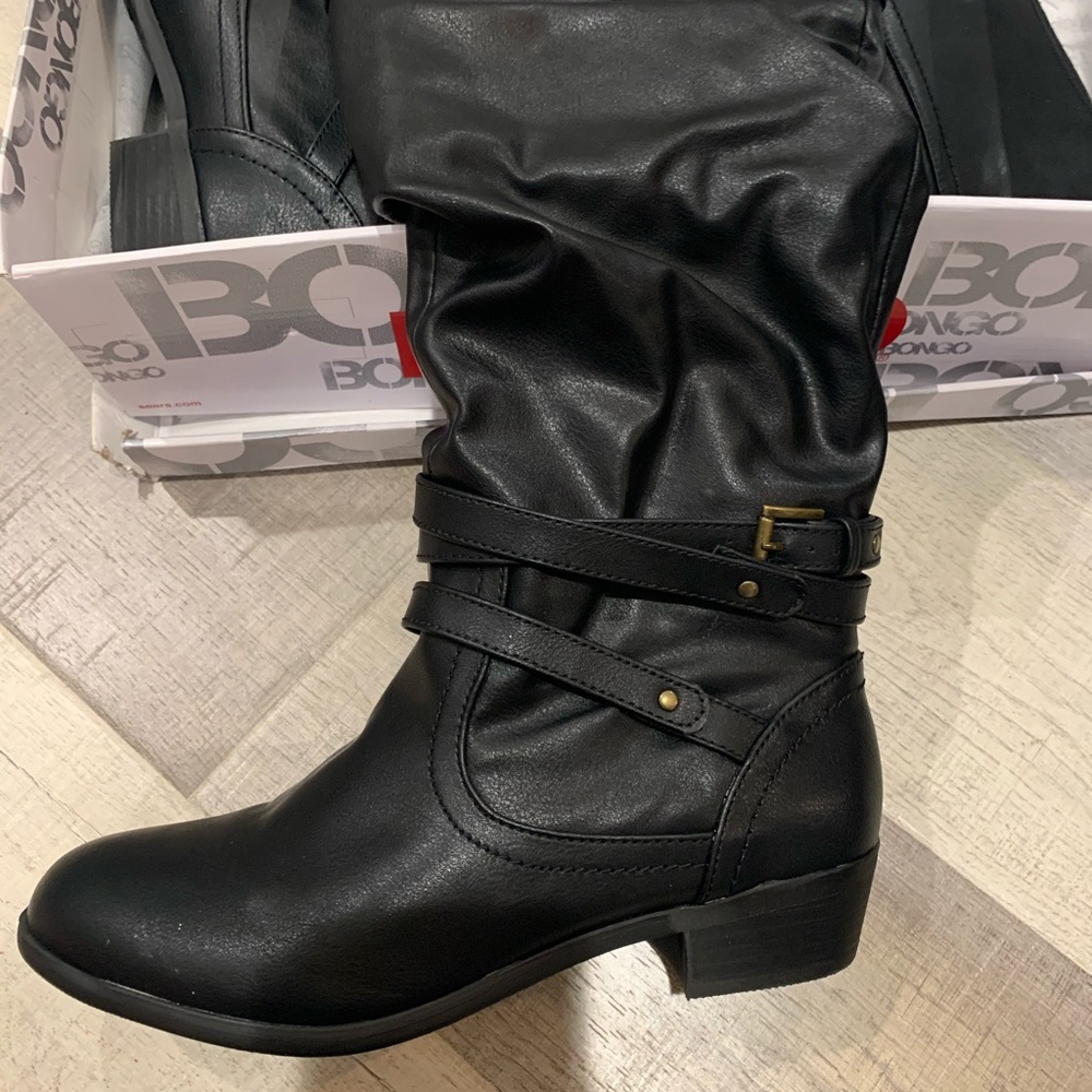 Black knee high boots